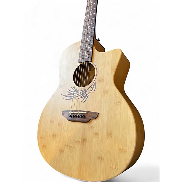 Used Luna WL BAMBOO GAE Natural Acoustic Electric Guitar