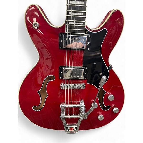 Used Hagstrom Tremar Viking Deluxe Transparent Wild Cherry Hollow Body Electric Guitar