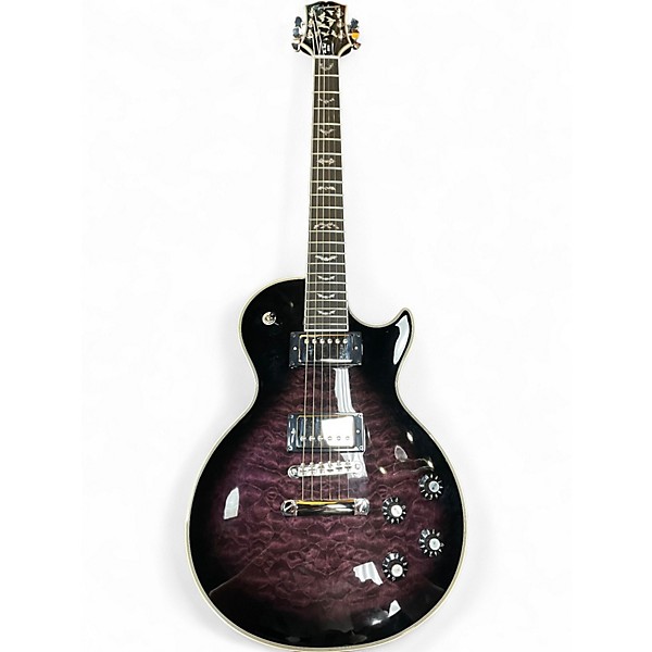 Used Epiphone Les Paul Custom Bats in Flight Dark Purple Burst Solid Body Electric Guitar
