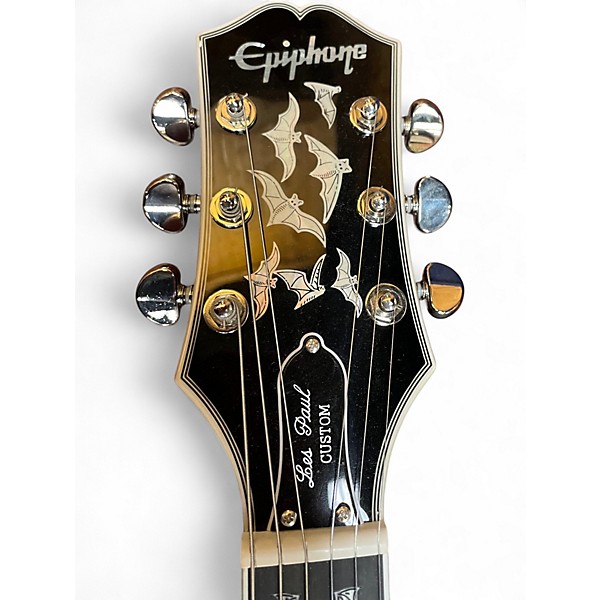 Used Epiphone Les Paul Custom Bats in Flight Dark Purple Burst Solid Body Electric Guitar