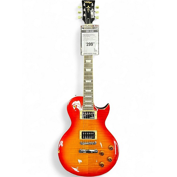 Used Vintage LP Style 2 Tone Sunburst Solid Body Electric Guitar