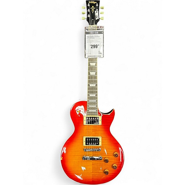 Used Vintage LP Style 2 Tone Sunburst Solid Body Electric Guitar