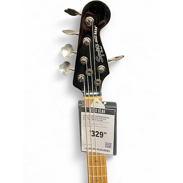 Used Squier Contemporary Active Jazz Bass V Black Electric Bass Guitar