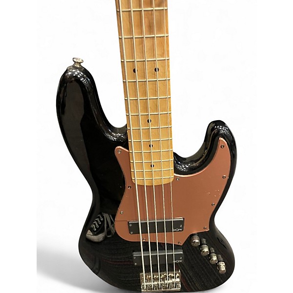Used Squier Contemporary Active Jazz Bass V Black Electric Bass Guitar