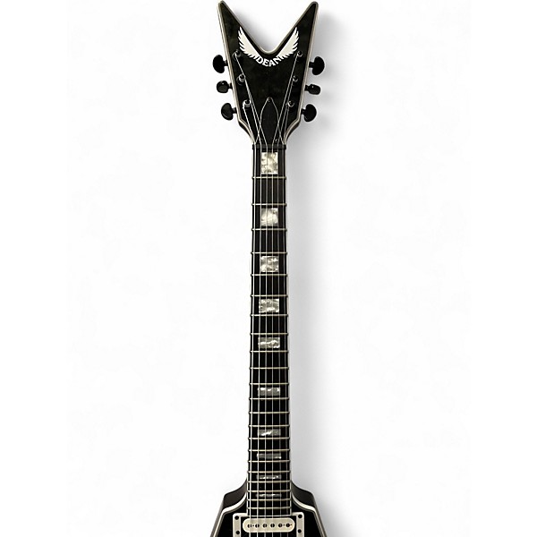 Used Dean V SELECT QUILT TOP Trans Black Solid Body Electric Guitar