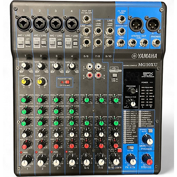 Used Yamaha MG10XU 10 Channel Mixer with Effects Unpowered Mixer