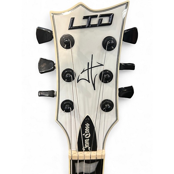 Used ESP LTD James Hetfield Signature Iron Cross White Solid Body Electric Guitar