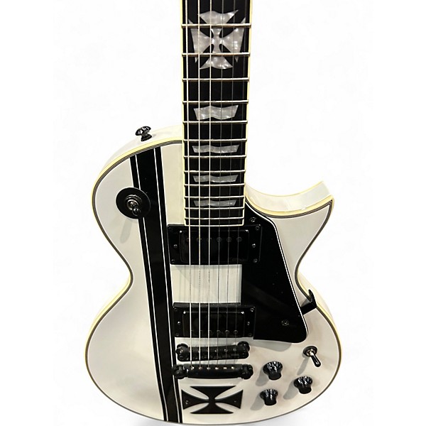 Used ESP LTD James Hetfield Signature Iron Cross White Solid Body Electric Guitar