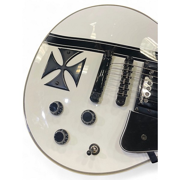 Used ESP LTD James Hetfield Signature Iron Cross White Solid Body Electric Guitar