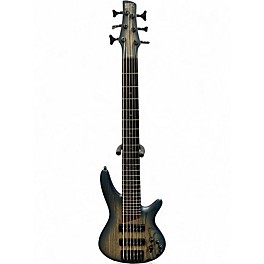 Used Ibanez SR606E Cosmic Blue Starburst Flat Electric Bass Guitar