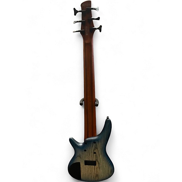 Used Ibanez SR606E Cosmic Blue Starburst Flat Electric Bass Guitar