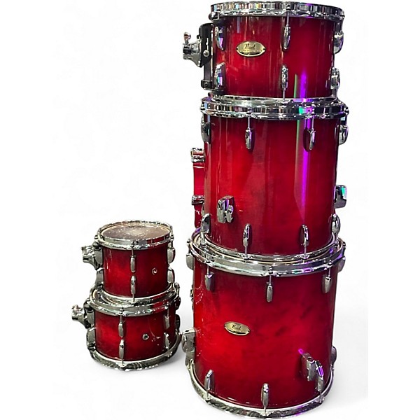 Used Pearl 6 Piece Session Studio select Candy Apple Red Drum Kit