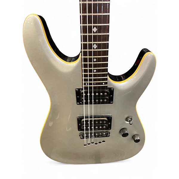 Used Schecter Guitar Research C1 DIAMOND SERIES Silver Solid Body Electric Guitar