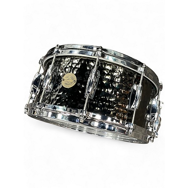 Used Gretsch Drums 14X6.5 Hammered Black Steel Nickel Drum