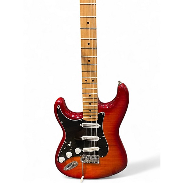 Used Fender Standard Stratocaster Plus Left Handed Aged Cherry Burst Electric Guitar