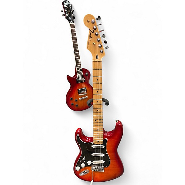 Used Fender Standard Stratocaster Plus Left Handed Aged Cherry Burst Electric Guitar