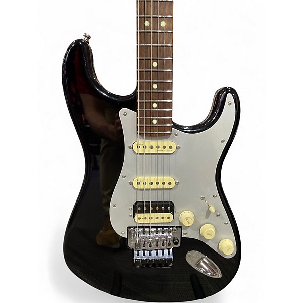Used Fender American Ultra Luxe Stratocaster FLOYD ROSE HSS Black Solid Body Electric Guitar