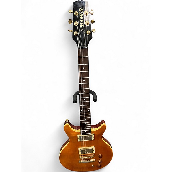 Used Hamer DOUBLE CUT Amber Solid Body Electric Guitar