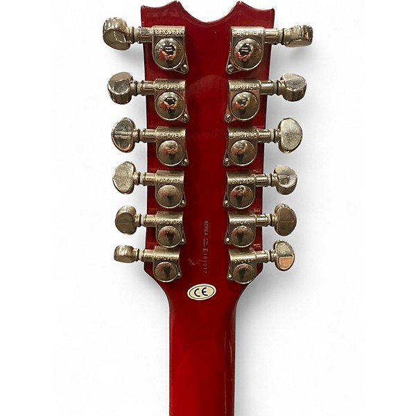 Used Dean SARASOTA Trans Red Hollow Body Electric Guitar
