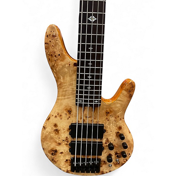 Used Michael Kelly PINNACLE 5 NATURAL POPLAR BURL Electric Bass Guitar