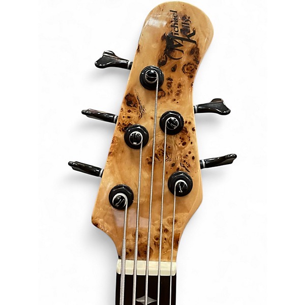 Used Michael Kelly PINNACLE 5 NATURAL POPLAR BURL Electric Bass Guitar