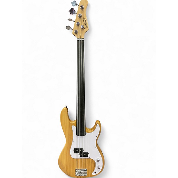 Used Glarry fretless Natural Electric Bass Guitar