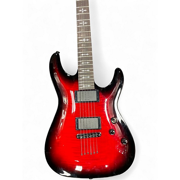 Used Schecter Guitar Research Demon 6 Trans Red Solid Body Electric Guitar