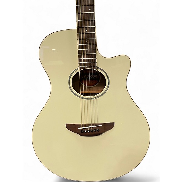 Used Yamaha APX600 White Acoustic Electric Guitar
