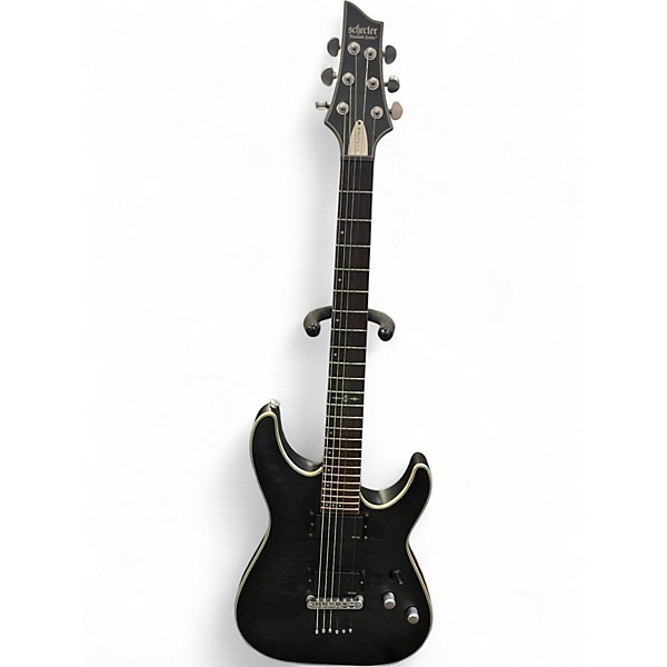 Used Schecter Guitar Research C1 Platinum TRANS BLACK Solid Body Electric Guitar