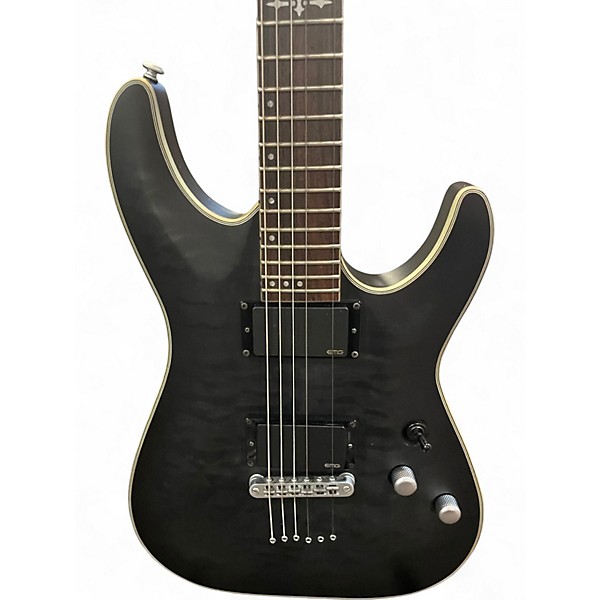 Used Schecter Guitar Research C1 Platinum TRANS BLACK Solid Body Electric Guitar