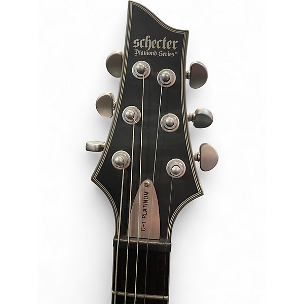 Used Schecter Guitar Research C1 Platinum TRANS BLACK Solid Body Electric Guitar