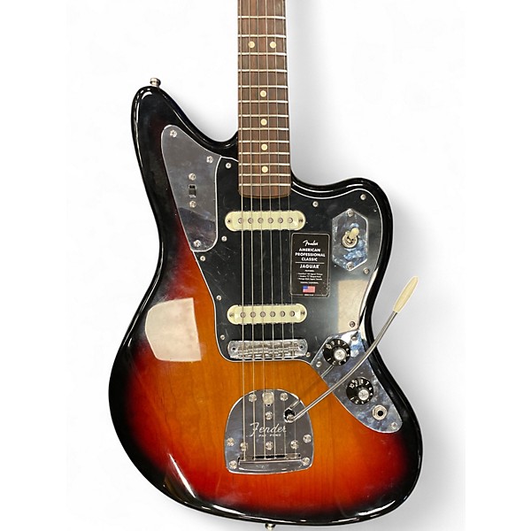 Used Fender American Professional Classic Jaguar 3 Color Sunburst Solid Body Electric Guitar