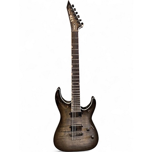 Used ESP LTD MH1000 Deluxe Trans Charcoal Solid Body Electric Guitar