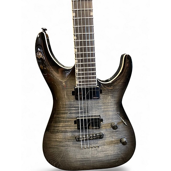 Used ESP LTD MH1000 Deluxe Trans Charcoal Solid Body Electric Guitar