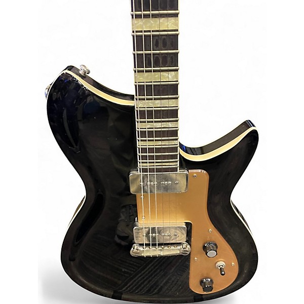 Used Rivolta Combinata VII Black and Gold Solid Body Electric Guitar