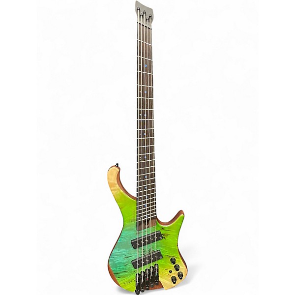 Used Ibanez ehb1505ms Green Electric Bass Guitar