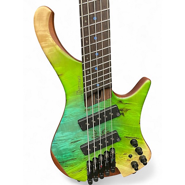 Used Ibanez ehb1505ms Green Electric Bass Guitar