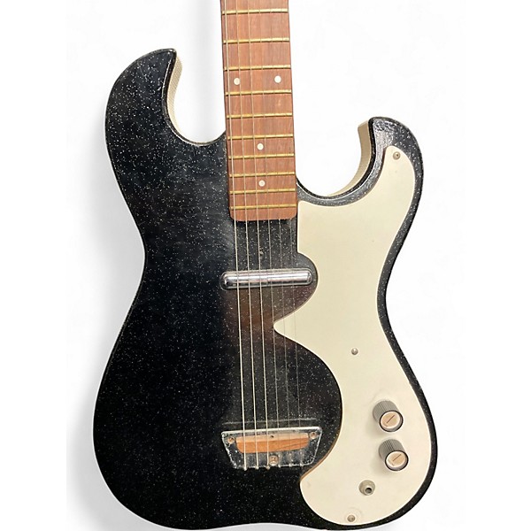 Vintage 1963 Silvertone VINTAGE 1963 W/AMP CASE Black and White Solid Body Electric Guitar