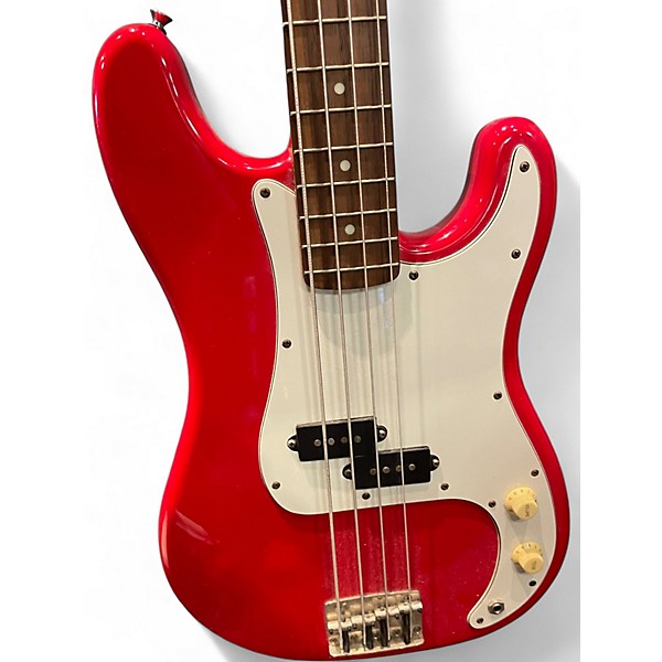 Used Squier Bullet BASE Candy Apple Red Electric Bass Guitar