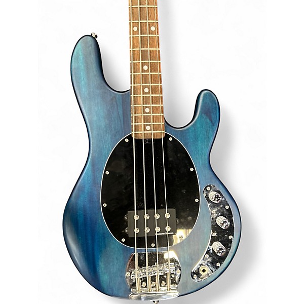 Used Sterling by Music Man Sub 4 Blue Electric Bass Guitar