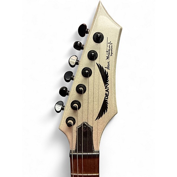 Used Dean Dave Mustaine Signature V Metallic Silver Solid Body Electric Guitar