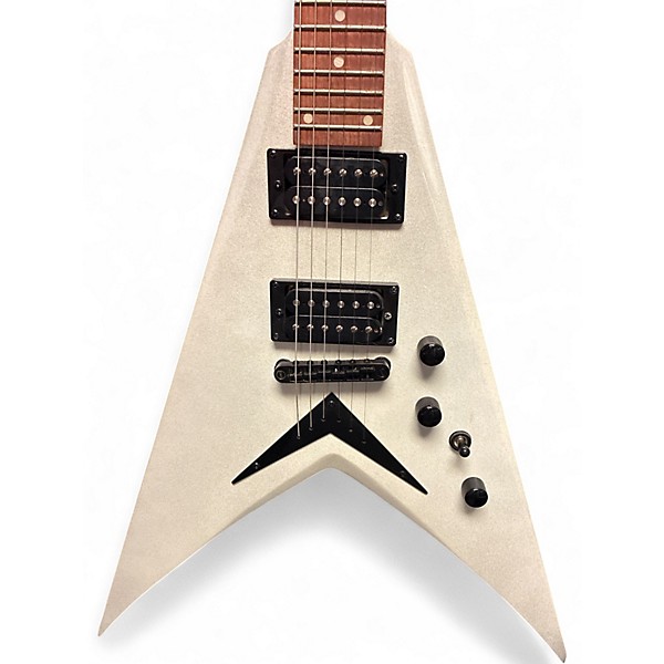 Used Dean Dave Mustaine Signature V Metallic Silver Solid Body Electric Guitar