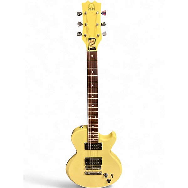 Used Hondo Deluxe 732 Vintage White Solid Body Electric Guitar
