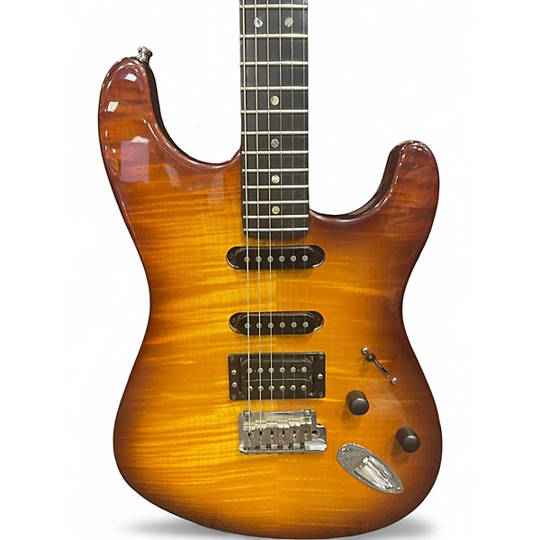 Used Fender American Deluxe Stratocaster FMT HSS Tobacco Sunburst Solid Body Electric Guitar