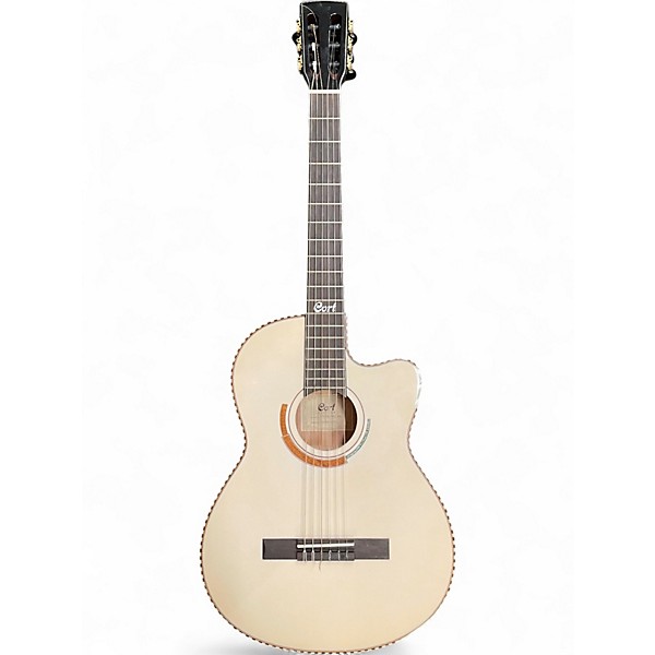 Used Cort Solencanto White Blonde Classical Acoustic Electric Guitar