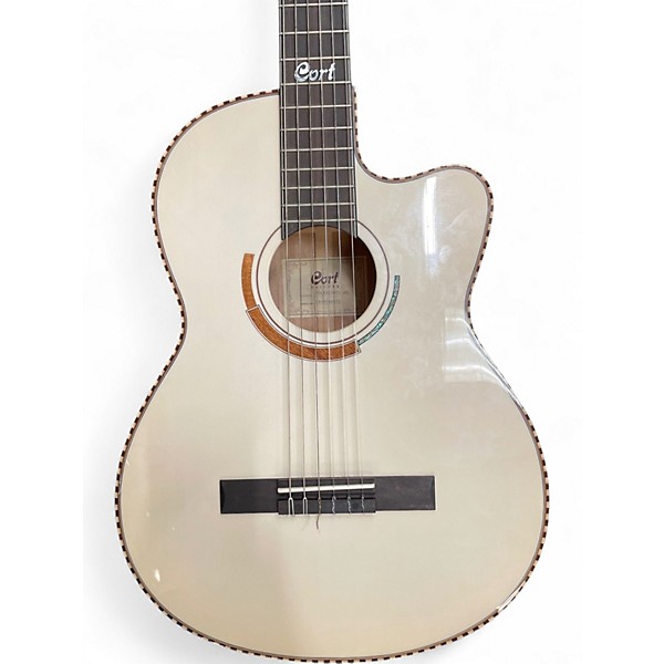 Used Cort Solencanto White Blonde Classical Acoustic Electric Guitar