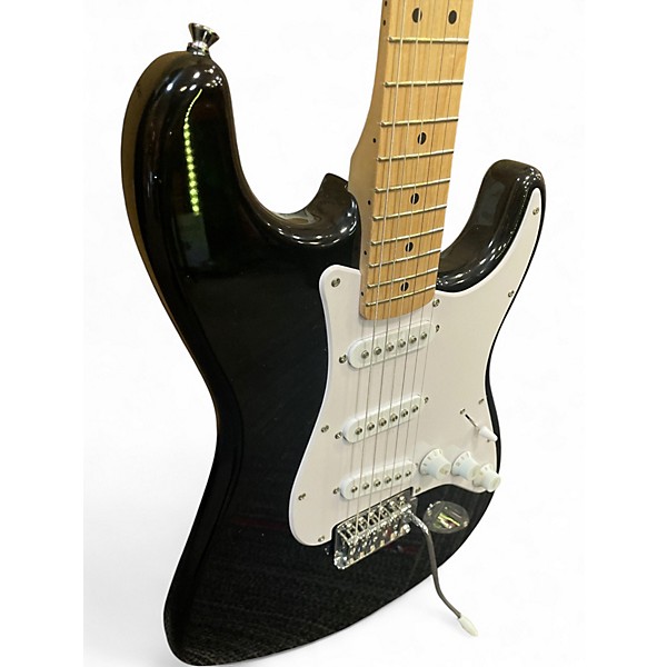Used Squier Stratocaster Black Solid Body Electric Guitar