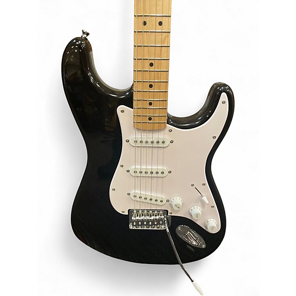 Used Squier Stratocaster Black Solid Body Electric Guitar