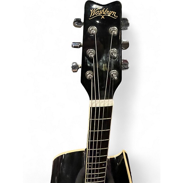 Used 2006 Washburn EA9B Black Acoustic Electric Guitar