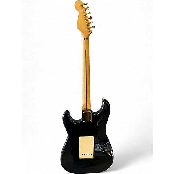 Used Squier Pro Tone Stratocaster Black and Gold Solid Body Electric Guitar